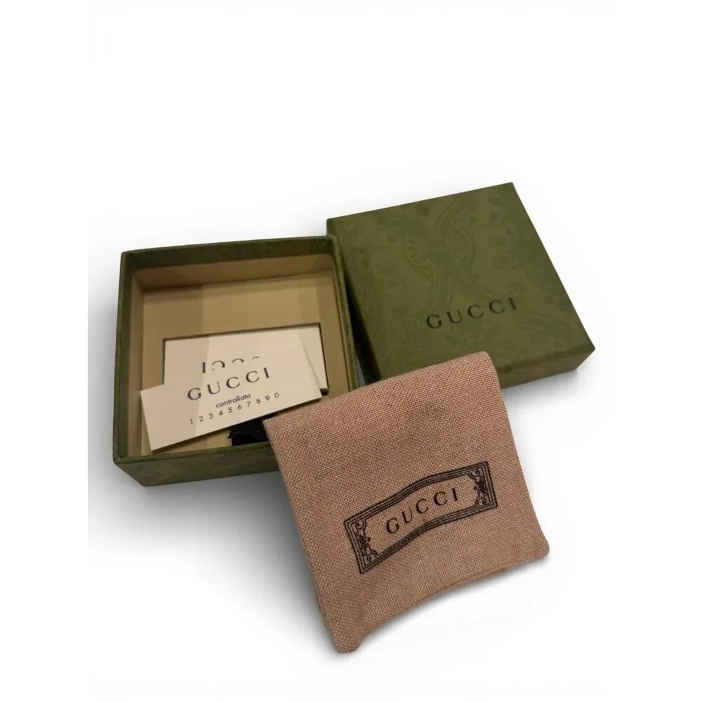 Gucci Sterling Silver Trademark Round Drop Earrings NIB w Box & Dust Pouch - Picture 6 of 7